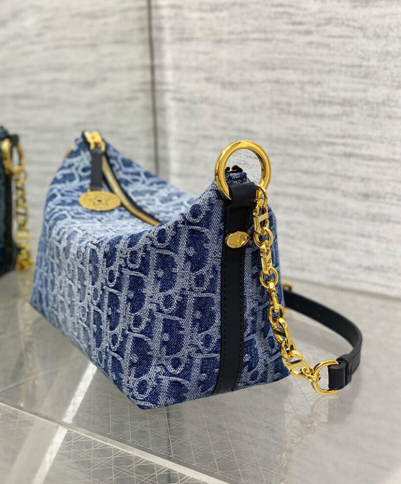 Christian Dior Diorstar Hobo Bag with Chain Blue
